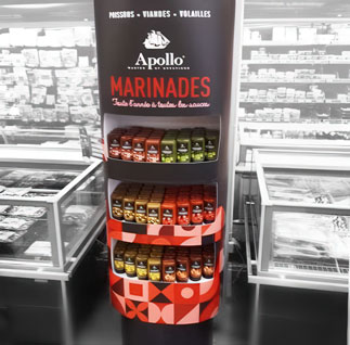 Design et exécution du Display printemps pour les marinades Apollo pour Leclerc