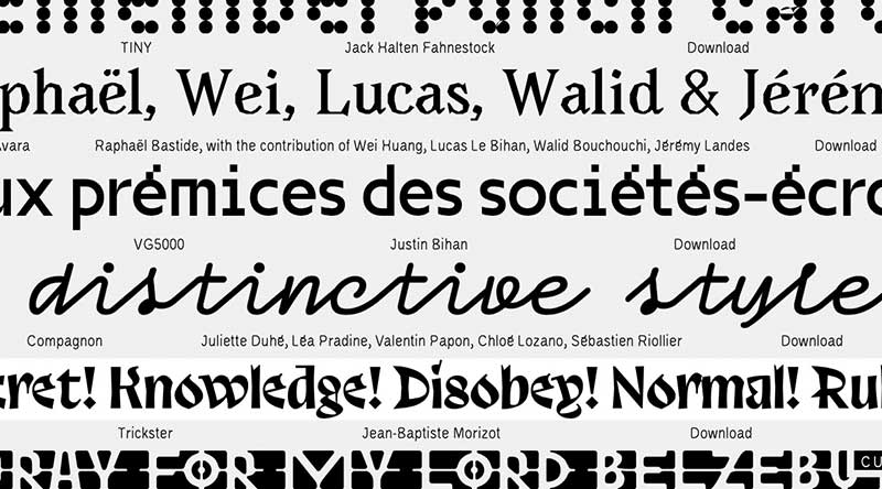 Velvetyne. Un site de fontes open source