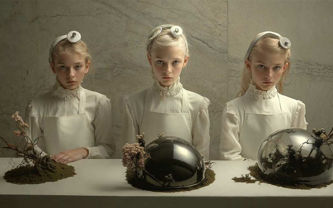 3 jeunes filles - Ambiance post futuriste