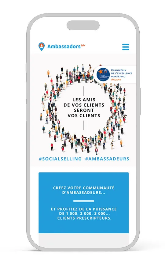 Ambassadors - Site Advocacy Marketing créé par Drôle d'Agence