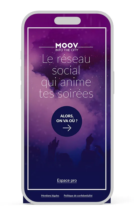 Application MOOV - Le réseau social qui anime les soirées